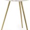 Homeroots 18" White and Gold Stone and Metal Tray Table 605373 - alternate 2
