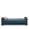 Homeroots 87" Blue Microfiber And Faux Leather Sleeper Sofa And Toss Pillows With Brown Legs 607176 - alternate 2