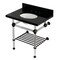 Kingston Brass 30-Inch Black Granite Console Sink with Acrylic Legs and Shelf, 8-Inch, 3-Hole KVPK3030KAB5 - alternate 1