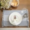 Homeroots 19" Set of Four Gray And White Striped Cotton Placemats 548882 - alternate 4