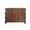 Homeroots 44" Brown Solid Wood Nine Drawer Triple Dresser 285585 - alternate 1