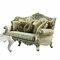 Homeroots 72in Green And Light Green Polyester Blend Damask Chesterfield Loveseat and Toss Pillows 348215 - alternate 2