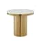 Homeroots 22" Gold And White Marble And Stainless Steel Round End Table 544063 - alternate 1