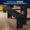 Flash Furniture HERCULES 8FT x 12in Black Wash Antique Solid Pine Farmhouse Folding Bench w/Foldable Locking Legs XA-B-96X12-L-BW-GG - alternate 2