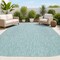 Jonathan Y Miles Modern Minimalist Radius Corner Solid Turquoise 5 ft. x 8 ft. Indoor/Outdoor Shaped Area Rug SHP100F-5 - alternate 1