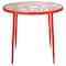 Leisuremod Devon Tree Design Glass Top Aluminum Base Indoor Outdoor Bistro Dining Table, Red DT31R - alternate 1