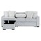 Homeroots 92" Gray And White Fabric Sleeper USB Sleeper Sofa With Toss Pillow 559222 - alternate 1