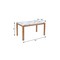 Homeroots 63" White and Natural Faux Marble and Solid Wood Dining Table 623357 - alternate 3