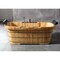 Alfi Brand 65" 2 Person Free Standing Cedar Wooden Bathtub W/Fixtures & Headrests AB1130 - alternate 2