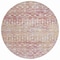 Homeroots 8' Pink And Ivory Round Argyle Washable Indoor Outdoor Area Rug 615820 - alternate 4