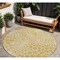 Homeroots 8' Gold And Ivory Round Geometric Washable Indoor Outdoor Area Rug 595069 - alternate 1