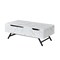 Homeroots 48" White and Black Wood and Steel Lift Top Coffee Table With Drawer 572285 - alternate 3