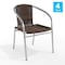 Flash Furniture Commercial Aluminum & Dk Brown Rattan Stack Chair, PK4 4-TLH-020-GG - alternate 5