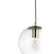 Jonathan Y Bleecker 7.75" Metal/Glass Globe LED Pendant, Clear/Brass JYL9528C - alternate 4
