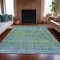 Homeroots 5' X 8' Teal Blue And Ivory Abstract Washable Indoor Outdoor Area Rug 631102 - alternate 2