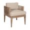 Armen Living Vivid Outdoor Patio Dining Chair in Light Eucalyptus Wood with Taupe Olefin Cushions LCVISIEUCTP - alternate 1