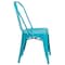 Flash Furniture Square Teal-Bl Metal Table Set, 31.5SQ, 31.5" W, 31.5" L, 29.5" H, Metal, Blue ET-CT002-4-30-CB-GG - alternate 3
