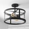 Jonathan Y Herndon 2-Light 15" Iron/Glass Modern LED Flush Mount, Black JYL6701A - alternate 6