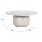 Homeroots 35" White and Natural Wood And Faux Marble Round Pedestal Coffee Table 565074 - alternate 5