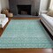 Homeroots 5' X 8' Aqua Teal Blue And Ivory Tribal Washable Indoor Outdoor Area Rug 582603 - alternate 4