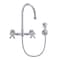 Whitehaus Collection Vintage III Plus Wall Mount Faucet with a  Long Gooseneck Swivel Spout, and Solid Brass Side Spray WHKWCR3-9301-NT-C - alternate 3