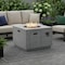 Homeroots 50000 BTU 35in Gray Aluminum Natural Gas Square Fire Pit Table With Cover 535174 - alternate 2