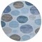 Homeroots 8' Blue And Gray Round Geometric Washable Indoor Outdoor Area Rug 630563 - alternate 2