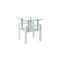Homeroots Set of Two Clear and White Glass and Metal Square End Tables With Shelf, 2PK 635681 - alternate 2