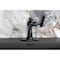 Kingston Brass One-Handle Single-Hole Bathroom Faucet with Deck Plate and Push Pop-Up Drain, Matte Black KSD3540TKL - alternate 3