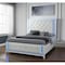 Homeroots White Faux Crystal Bling Wood And Tufted Cotton Lighted Queen Bed Frame 634330 - alternate 1