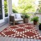 Homeroots 5' X 8' Brick Red And Ivory Geometric Washable Indoor Outdoor Area Rug 593739 - alternate 5