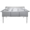 Amgood 78 in. x 30 in. Stainless Steel Three Compartment Sink with 24 in. x 24 in. x 14 in. Bowls SINK S3C-242414-NF-Z - alternate 2