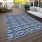 Homeroots 3' X 5' Navy Blue And Ivory Geometric Washable Indoor Outdoor Area Rug 599640 - alternate 4