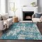 Homeroots 3' X 5' Teal Blue Gray And Ivory Abstract Washable Indoor Outdoor Area Rug 597998 - alternate 3