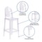 Flash Furniture Ghost Transparent Crystal Barstool with Oval Back, PK4 4-OW-GHOSTBACK-29-GG - alternate 5