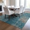Homeroots 10' X 14' Teal Blue And Gray Abstract Washable Indoor Outdoor Area Rug 596895 - alternate 2