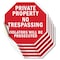 Signmission Private Property No Trespassing Vio, 4 inch X 4 inch, Vinyl Decal, 5PK OC-D-5PACK-4-157 - alternate 1