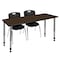 Regency Kee Adjustable Classroom Table W/ 2 Andy Stack Chairs, 72 in W, 24 in L, Neo Walnut MT7224NWAPGY40BK - alternate 1