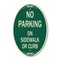 Signmission No Parking on Sidewalk or Curb, 12 Inch X 18 Inch Architectural Oval, Heavy Gauge Aluminum A-OV-G-1218-23694 - alternate 1