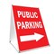 Signmission Public Parking With Arrow, 24 Inch x 18 Inch A-frame Yard Sign, Plastic Sign SBC-1824-Public Parking With Arrow - alternate 1