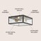 Jonathan Y Grayson 12" 2-Light Bohemian Farmhouse Iron/Glass LED Flush Mount, Oil Rubbed Bronze/Brass Gold JYL9501E - alternate 6