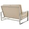 Leisuremod Jefferson Contemporary Velvet Loveseat with Silver Frame, Beige JAS53BG - alternate 2