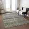 Homeroots 3' X 5' Pewter And Green Striped Washable Indoor Outdoor Area Rug 605699 - alternate 3