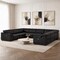 Homeroots Black Leather Modular U Shaped Eight Piece Corner Sectional 643955 - alternate 3