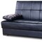 Homeroots 75" Black Faux Leather Convertible Futon Sleeper Sofa And Toss Pillows With Storage 607184 - alternate 5