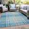 Homeroots 8' X 10' Teal Blue Gray And Brown Plaid Washable Indoor Outdoor Area Rug 596366 - alternate 2