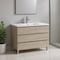Homeroots 40" Natural Wood Freestanding Bathroom Vanity With White Sink And Three Drawers 624159 - alternate 4