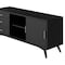 Homeroots 64in Black Mahogany Solid Wood Enclosed and Open Storage TV Stand 404264 - alternate 3