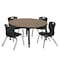 Regency Round Kee Adjustable Classroom Table W/ 4 Andy Stack Chairs, 42 in W, 42 in L, Noble Oak TB42RNDNOAPBK45BK - alternate 1