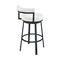 Armen Living Neura Swivel Counter or Bar Stool in Cloud Finish with White Faux Leather 840254333536 - alternate 4